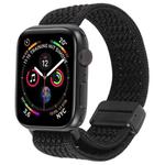 For Apple Watch 42mm / 41mm / 40mm / 38mm Magnetic Buckle Breathable Knitted Nylon Watch Band(Black)