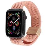 For Apple Watch 42mm / 41mm / 40mm / 38mm Magnetic Buckle Breathable Knitted Nylon Watch Band(Dull Pink)
