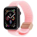 For Apple Watch 42mm / 41mm / 40mm / 38mm Magnetic Buckle Breathable Knitted Nylon Watch Band(Bright Pink)