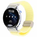 18mm Magnetic Buckle Breathable Knitted Nylon Watch Band(Light Yellow)