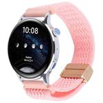 18mm Magnetic Buckle Breathable Knitted Nylon Watch Band(Bright Pink)