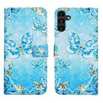 For Samsung Galaxy A17 5G Oil Embossed 3D Drawing Leather Phone Case(Blue Butterflies)