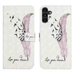 For Samsung Galaxy A17 5G Oil Embossed 3D Drawing Leather Phone Case(Feather)