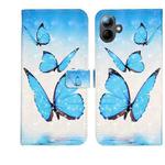For Samsung Galaxy A07 5G Oil Embossed 3D Drawing Leather Phone Case(3 Butterflies)