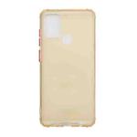 For Samsung Galaxy A21s Color Button Translucent Frosted TPU Four-corner Airbag Shockproof Case(Yellow)