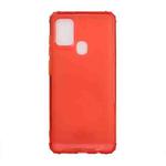 For Samsung Galaxy A21s Color Button Translucent Frosted TPU Four-corner Airbag Shockproof Case(Orange)