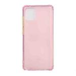 For Samsung Galaxy A81 Color Button Translucent Frosted TPU Four-corner Airbag Shockproof Case(Pink)