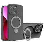 For iPhone 13 Liquid Silicone MagSafe Holder Phone Case(Grey)