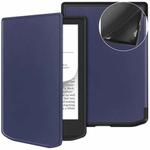 For PocketBook 619 Verse Lite / Pro PB634 Solid Color Voltage Custer Texture TPU Leather Smart Tablet Case(Dark Blue)