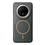 For Huawei Mate 70 Pro / 70 Pro+ Thin Circle MagSafe Litchi Grain TPU Phone Case(Black Orange)