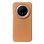 For Huawei Mate 70 Pro / 70 Pro+ Thin Circle MagSafe Litchi Grain TPU Phone Case(Gold Brown)
