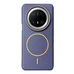 For Huawei Mate 70 Pro / 70 Pro+ Thin Circle MagSafe Litchi Grain TPU Phone Case(Dark Blue Orange)