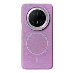 For Huawei Mate 70 Pro / 70 Pro+ Thin Circle MagSafe Litchi Grain TPU Phone Case(Sunset Purple)