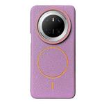 For Huawei Mate 70 Thin Circle MagSafe Litchi Grain TPU Phone Case(Purple Orange)