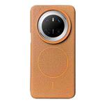 For Huawei Mate 70 Thin Circle MagSafe Litchi Grain TPU Phone Case(Gold Brown)