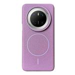 For Huawei Mate 70 Thin Circle MagSafe Litchi Grain TPU Phone Case(Sunset Purple)