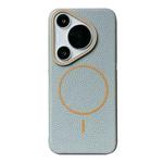 For Huawei Pura 70 Pro / 70 Pro+ Thin Circle MagSafe Litchi Grain TPU Phone Case(Blue Orange)