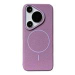 For Huawei Pura 70 Pro / 70 Pro+ Thin Circle MagSafe Litchi Grain TPU Phone Case(Sunset Purple)