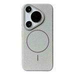 For Huawei Pura 70 Pro / 70 Pro+ Thin Circle MagSafe Litchi Grain TPU Phone Case(Titanium Gray)
