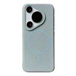 For Huawei Pura 70 Thin Circle MagSafe Litchi Grain TPU Phone Case(Light Blue)