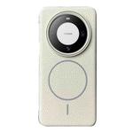 For Huawei Mate 60 Thin Circle MagSafe Litchi Grain TPU Phone Case(White Grey)