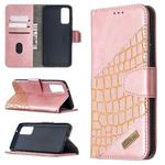 For Samsung Galaxy S20 FE 5G / S20 Lite Matching Color Crocodile Texture Horizontal Flip PU Leather Case with Wallet & Holder & Card Slots(Rose Gold)