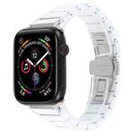 For Apple Watch 42mm / 41mm / 40mm / 38mm Three Beads Ceramics 18mm Steel Watch Band(White)