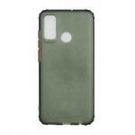 For Huawei P smart 2020 Color Button Translucent Frosted TPU Four-corner Airbag Shockproof Case(Dark Green)