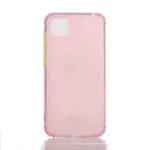 For Huawei Y5p Color Button Translucent Frosted TPU Four-corner Airbag Shockproof Case(Pink)