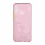 For Huawei Y6p Color Button Translucent Frosted TPU Four-corner Airbag Shockproof Case(Pink)