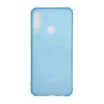 For Huawei Y6p Color Button Translucent Frosted TPU Four-corner Airbag Shockproof Case(Blue)