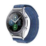 Kalebol 18mm Universal Nylon Loop Fastener Denim Watch Band(Navy Blue)