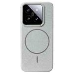 For Xiaomi 14 Pro Thin Circle MagSafe Litchi Grain TPU Phone Case(Titanium Gray)