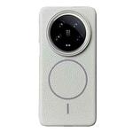For Xiaomi 14 Ultra Thin Circle MagSafe Litchi Grain TPU Phone Case(Titanium Gray)