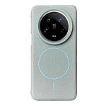 For Xiaomi 14 Ultra Thin Circle MagSafe Litchi Grain TPU Phone Case(Light Blue)