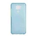 For Xiaomi Redmi Note 9 Color Button Translucent Frosted TPU Four-corner Airbag Shockproof Case(Blue)