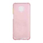 For Xiaomi Redmi Note 9 Pro Color Button Translucent Frosted TPU Four-corner Airbag Shockproof Case(Pink)