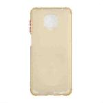 For Xiaomi Redmi Note 9 Pro Color Button Translucent Frosted TPU Four-corner Airbag Shockproof Case(Yellow)