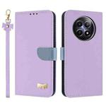 For Realme 13 5G / 12 5G / C65 5G Metal Bow Leather Phone Case with Hand Strap(Purple)