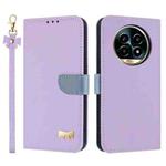 For Realme 13 Pro 5G / 13 Pro+ 5G Metal Bow Leather Phone Case with Hand Strap(Purple)