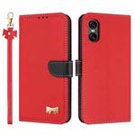 For Sony Xperia 5 VI Metal Bow Leather Phone Case with Hand Strap(Red)