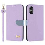 For Sony Xperia 10 VI Metal Bow Leather Phone Case with Hand Strap(Purple)