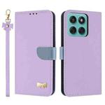 For Motorola Edge 60 / 60 Fusion Metal Bow Leather Phone Case with Hand Strap(Purple)