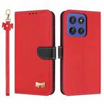 For Motorola Moto G Stylus 5G 2025 Metal Bow Leather Phone Case with Hand Strap(Red)
