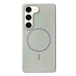 For Samsung Galaxy S22 5G Thin Circle MagSafe Litchi Grain TPU Phone Case(Titanium Gray)