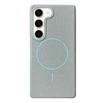 For Samsung Galaxy S23+ 5G Thin Circle MagSafe Litchi Grain TPU Phone Case(Light Blue)