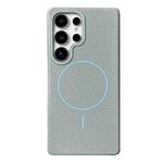 For Samsung Galaxy S23 Ultra 5G Thin Circle MagSafe Litchi Grain TPU Phone Case(Light Blue)