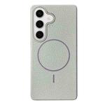 For Samsung Galaxy S24 FE 5G Thin Circle MagSafe Litchi Grain TPU Phone Case(Titanium Gray)