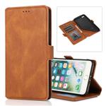 For iPhone 8 Plus / 7 Plus Retro Magnetic Closing Clasp Horizontal Flip Leather Case with Holder & Card Slots & Photo Frame & Wallet(Brown)