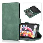 For iPhone XR Retro Magnetic Closing Clasp Horizontal Flip Leather Case with Holder & Card Slots & Photo Frame & Wallet(Green)
